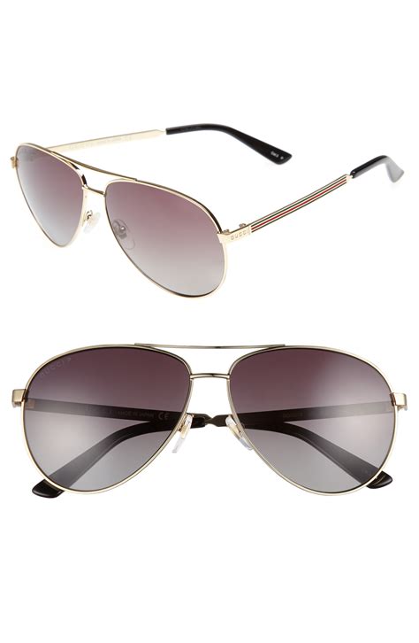 gucci 61mm polarized aviator sunglasses|Gucci sunglasses men's aviator.